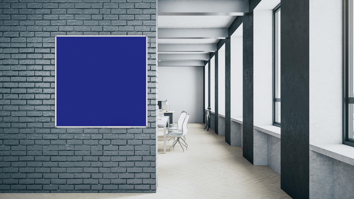 FILZTAFEL mit Aluminiumrahmen 120x120, Blau - Blau, Metall (120/120/1.6cm) - ALLboards