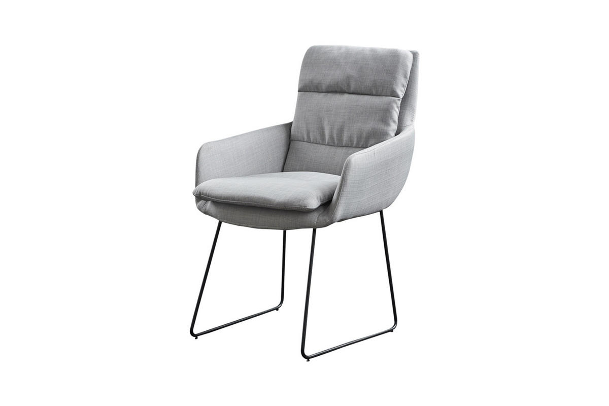 STUHL VINCE Hellgrau Webstoff - Hellgrau, Textil (60/92/58cm) - KAWOLA