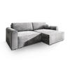 ECKSOFA FIANO M Hellgrau Velours-Stoff mit Schlaffunktion - Hellgrau, Holz (245/148cm) - MASSENO