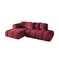 ECKSOFA Ottomane Links CLOUD-L-v1 289x180x40 Bordeaux Velours - Bordeaux, Holzwerkstoff/Kunststoff (180/289cm) - ALTDECOR