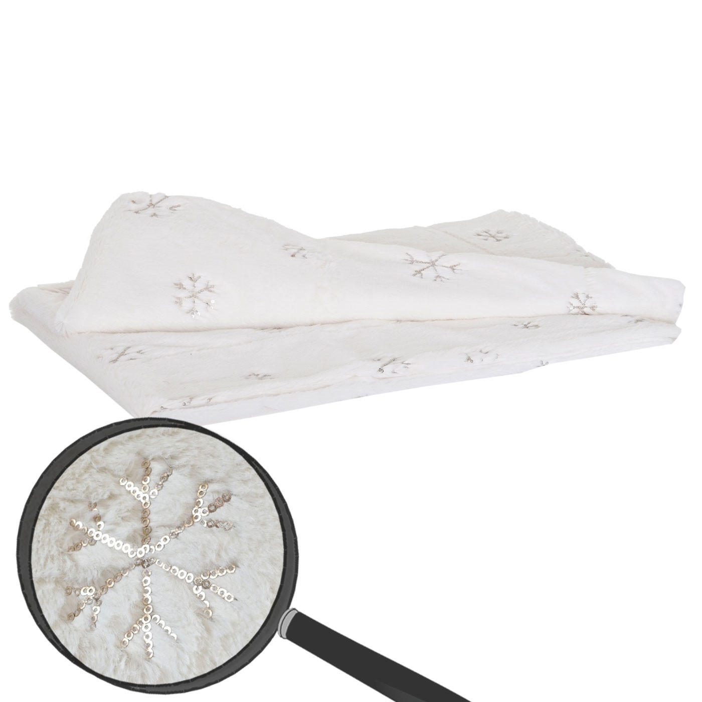 WOHNDECKE SCHNEE Weiß - Weiß, Textil (147/118cm) - MCW