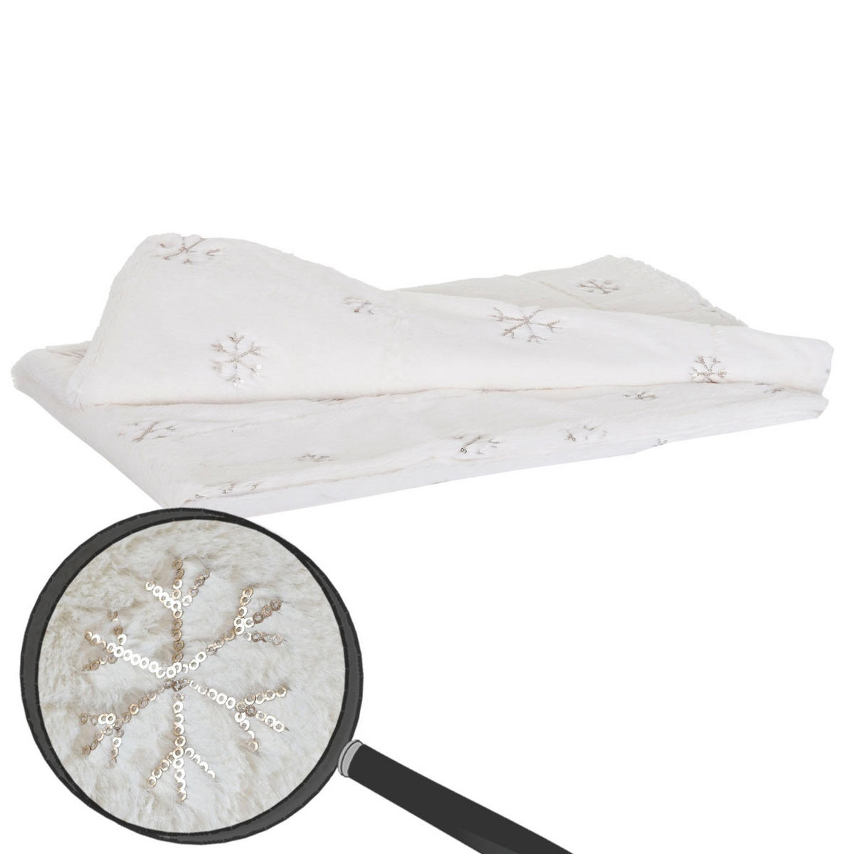 WOHNDECKE SCHNEE Weiß - Weiß, Textil (147/118cm) - MCW