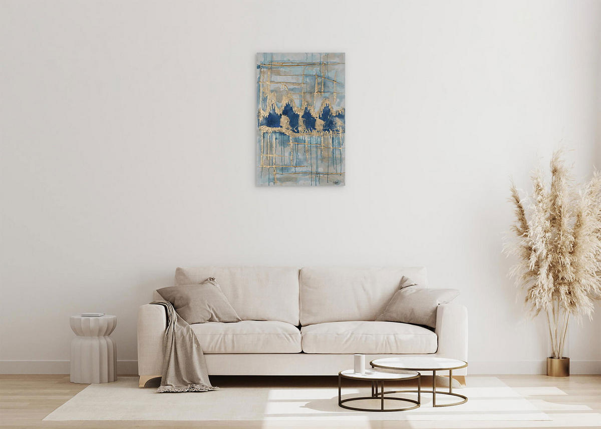 ACRYLBILD HANDGEMALT 60/90 cm - Goldfarben, Holz/Textil (60/90cm) - KUNSTLOFT