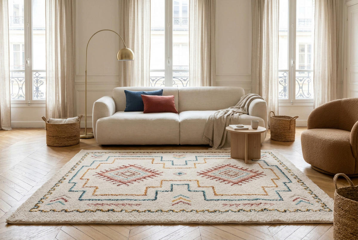 TEPPICH Shaggy weich voluminös mehrfarbig - Multicolor, Textil (160/230cm) - AFK Living