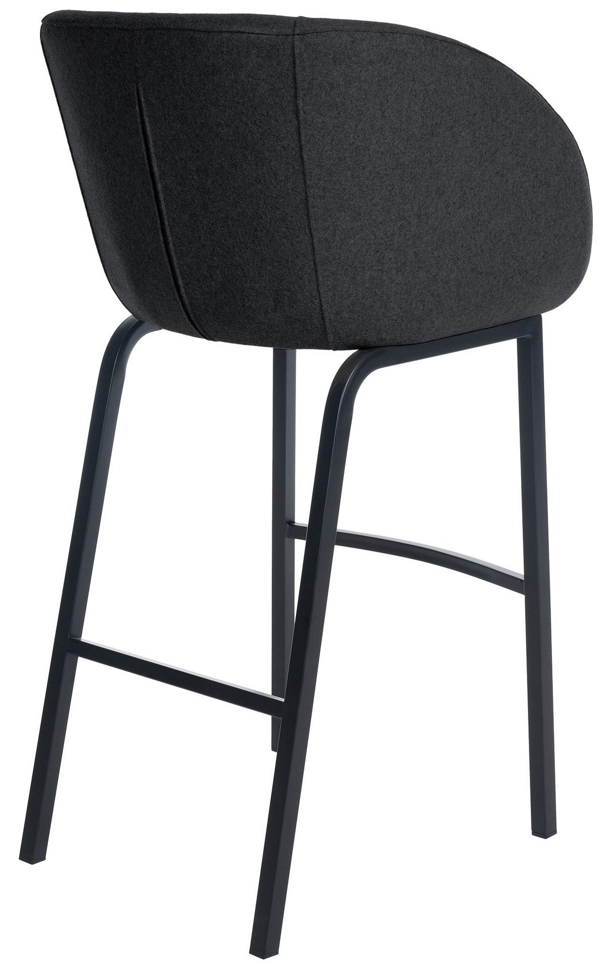 BARHOCKER Filz anthrazit - Anthrazit/Schwarz, Textil/Metall (58/107/54cm) - CLP