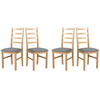 ESSZIMMERSTUHL - Set 4x Nilo 8 , sonoma, hygge 91  - Hellgrau/Sonoma Eiche, Holz (43/94/40cm) - Leaf Design