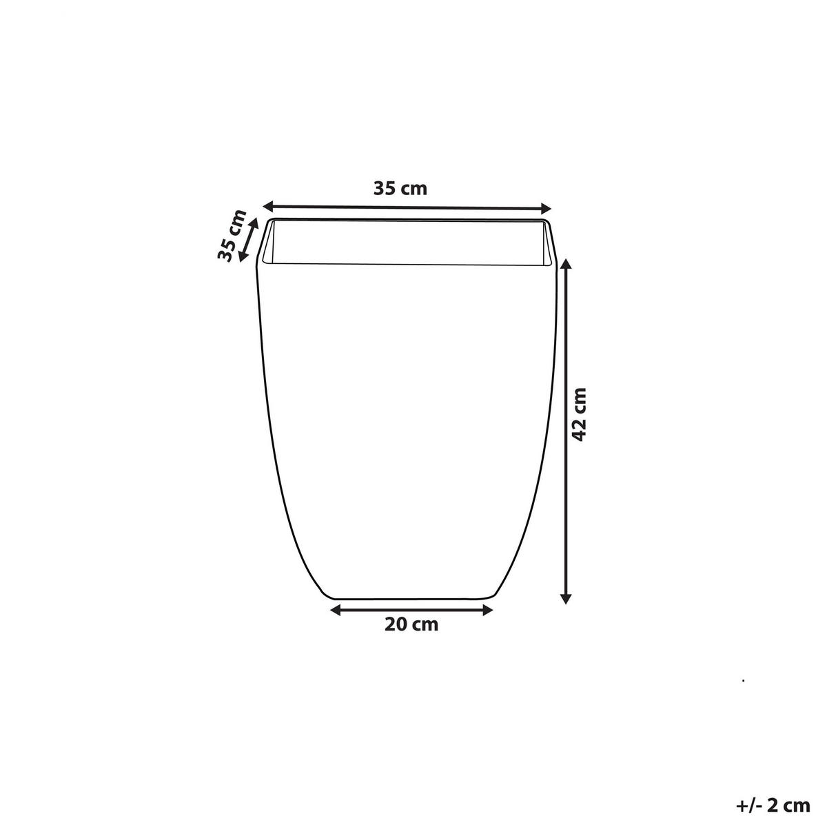 BLUMENTOPF weiß Marmor Optik quadratisch 35/35/42 cm Miro - Weiß, Stein (42cm) - Beliani