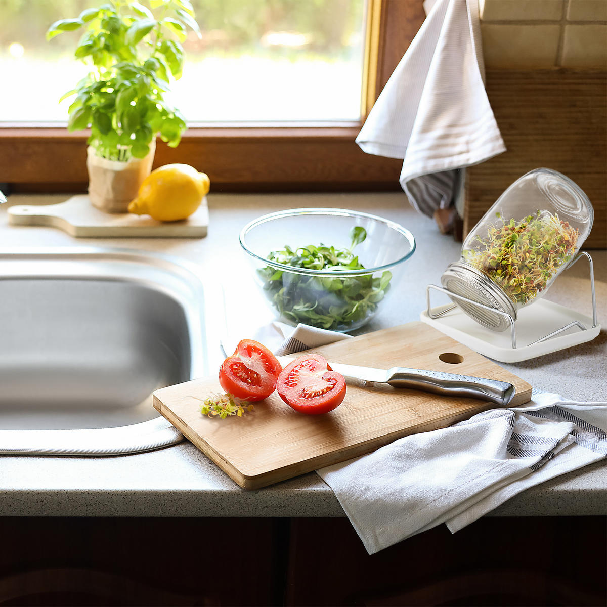 SPROUT glass - viacfarebná, kov/sklo (0.87L) - Relaxdays