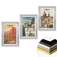 WANDBILDER 3er Set - 20x30 cm Silberner Rahmen - Ansichten Sedona Sintra Valletta Retro - Silberfarben, Kunststoff (20/30cm) - ArtPrintCave