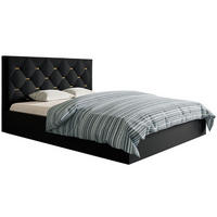 BETT Schwarz SIM 4 Gepolstert 120x200 cm Mit Schlaffunktion - Goldfarben/Schwarz, Kunststoff/Textil (120/200cm) - Sepro Meble