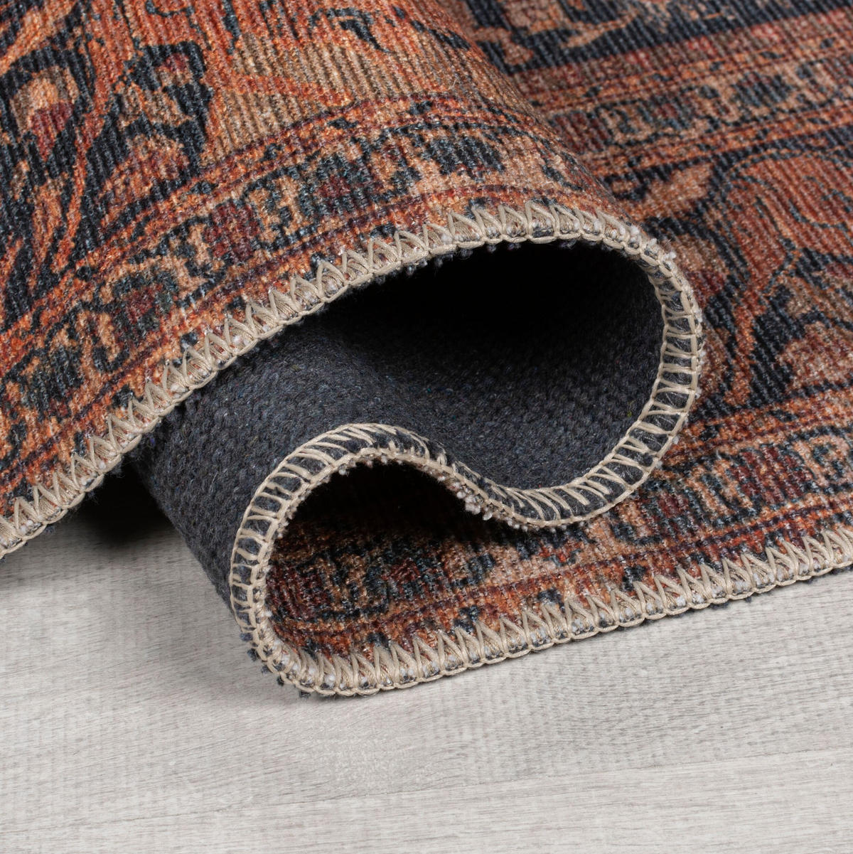 TEPPICH waschbar Medallion Muster, Orientalisch, Wohnzimmer schmutzabweisend Rot Läufer 60x230 - Rot, Textil (60/230cm) - KADIMA DESIGN