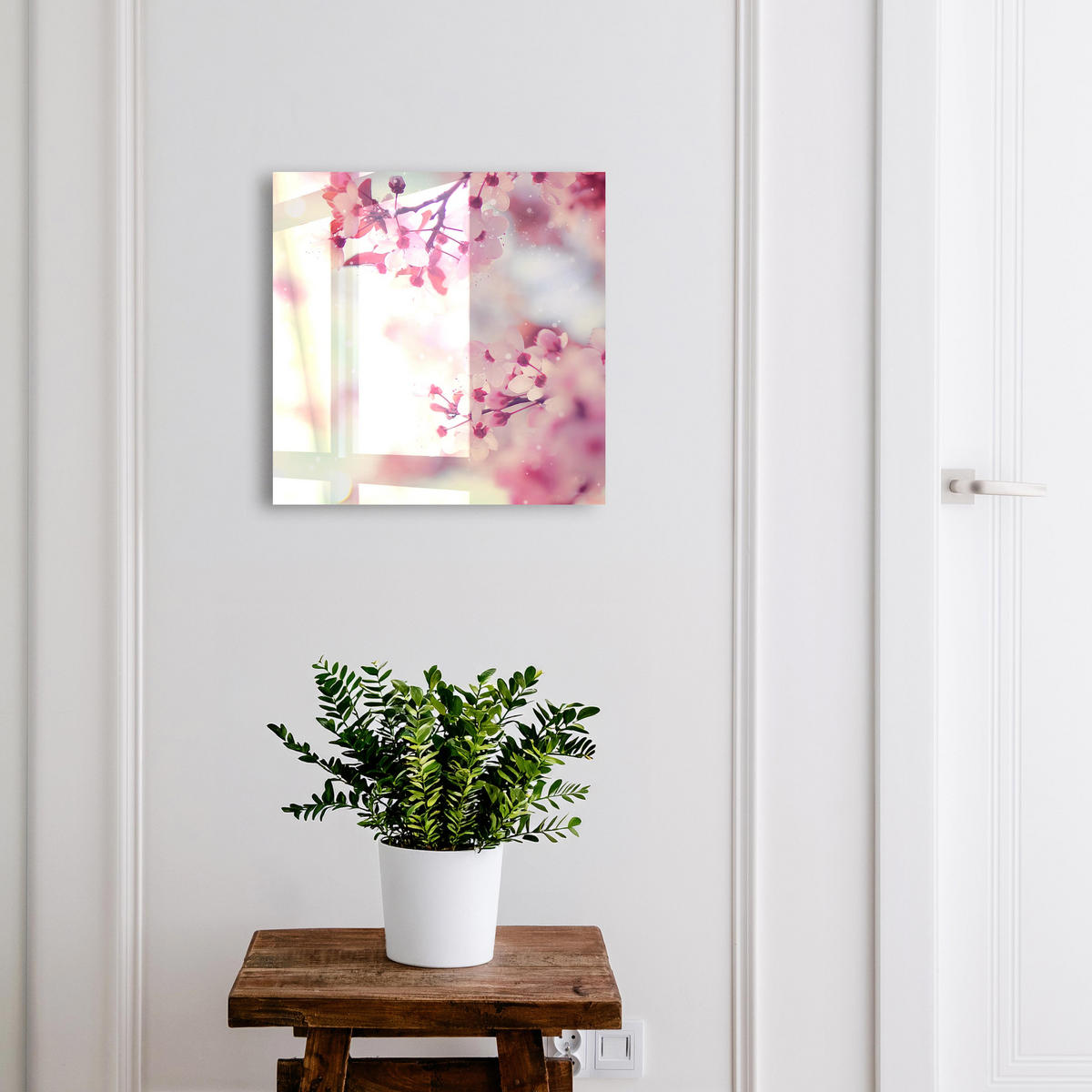 SCHLÜSSELBOX Schwarz 30x30 cm- Türöffnung nach rechts - Blumenzauber - Pink, Metall (30/30/5cm) - TULUP