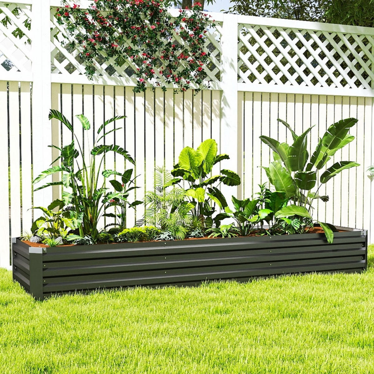 HOCHBEET 240x60x30 cm offen wetterfest dunkelgrau - Dunkelgrau, Metall (240/30/60cm) - Fortuna Lai