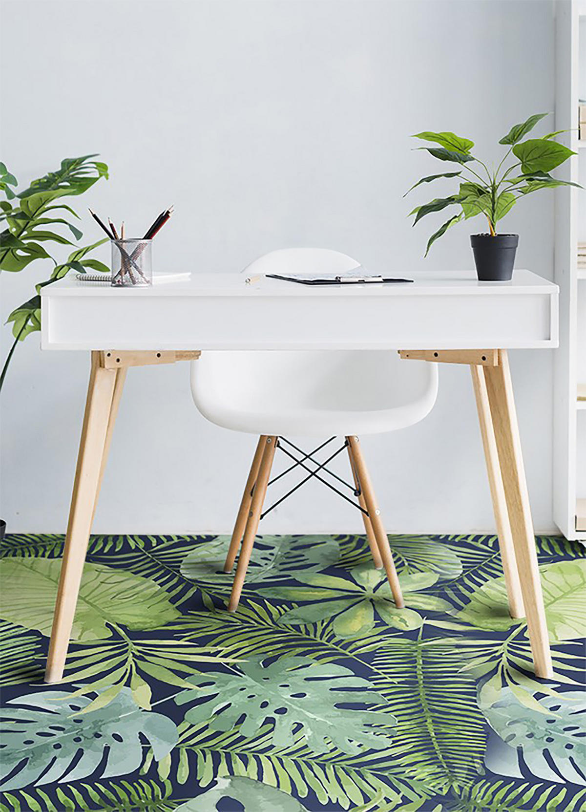 VINYL TEPPICH 150x225 cm Tropische Blätter - Grün, Kunststoff (150/225cm) - TULUP