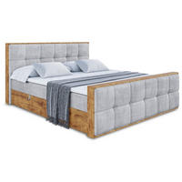 BOXBETT mit Matratze H3 und Lattenrost - LOLLI7-Z - 160x200 - Grau Monolith - Grau, Holzwerkstoff (160/200cm) - ALTDECOR