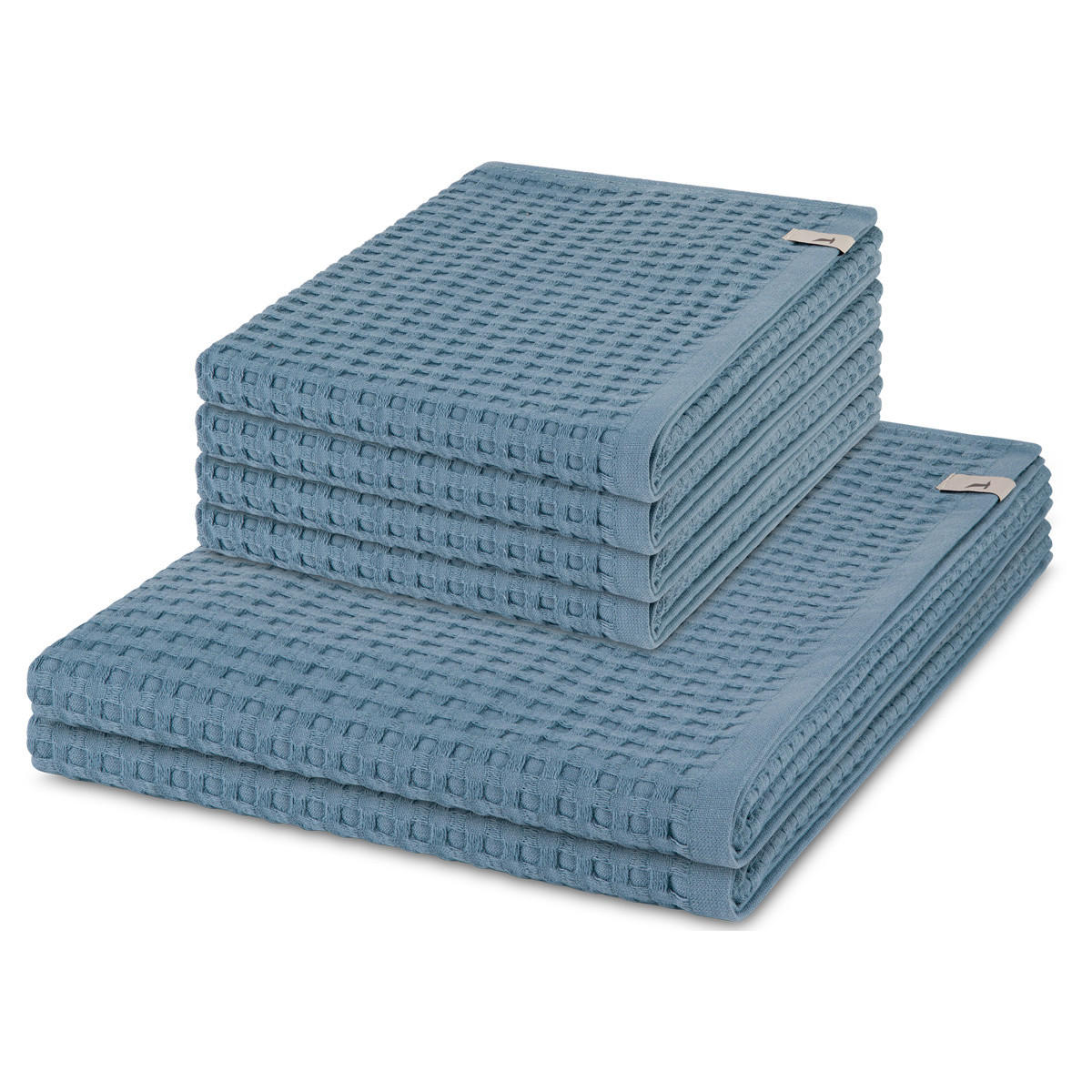 FROTTIERSET Piquee 6-teilig - Hellblau, Textil (50/100cm) - MÖVE