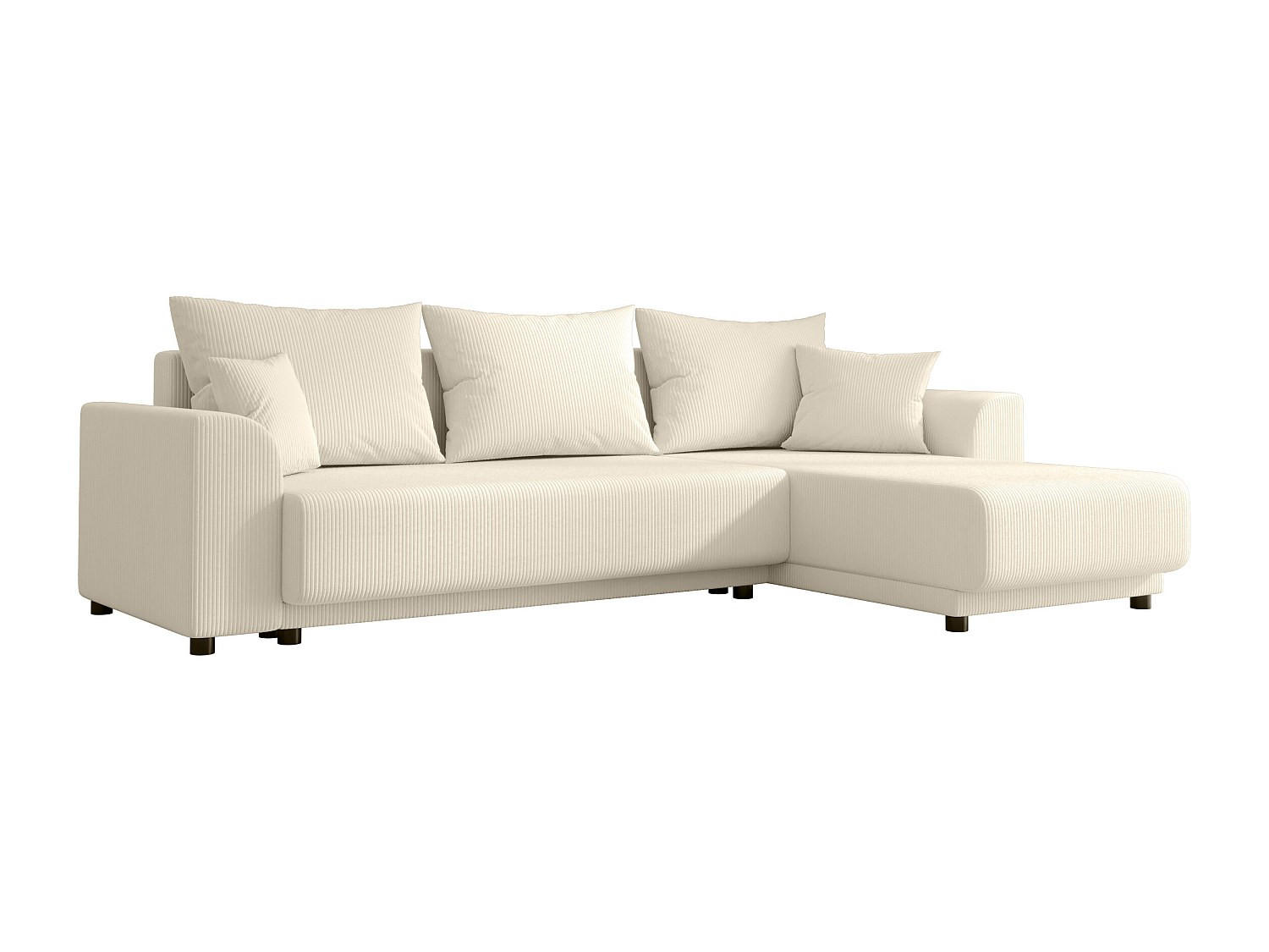 ECKSOFA mit Schlaffunktion - Ecke wechselbar - Cord - Beige - NESSARO - Beige, Textil (240/149cm) - Vente-Unique