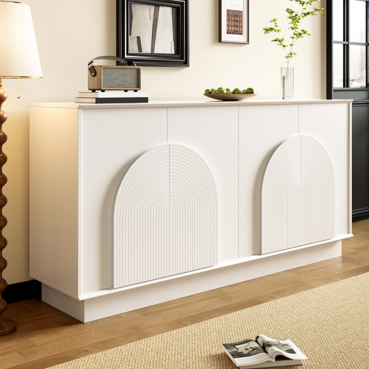 SIDEBOARD 160 cm 4 Türen weiß - Weiß, Holzwerkstoff (160/80/38cm)