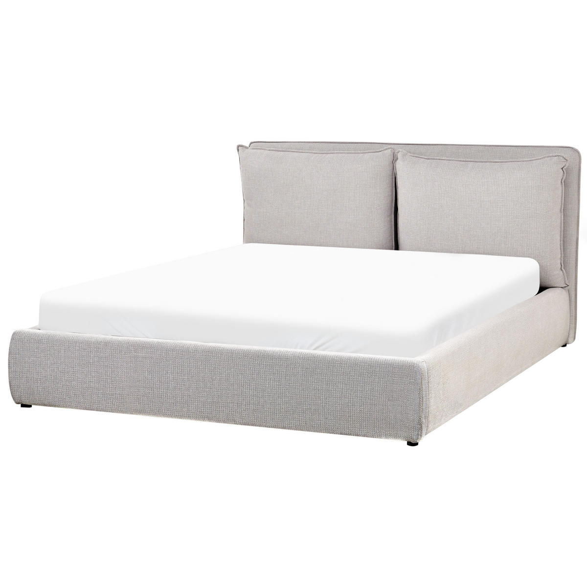 BETT mit Stauraum 160x200 cm Grau Bajonna - Hellgrau, Textil (160/200cm) - Beliani