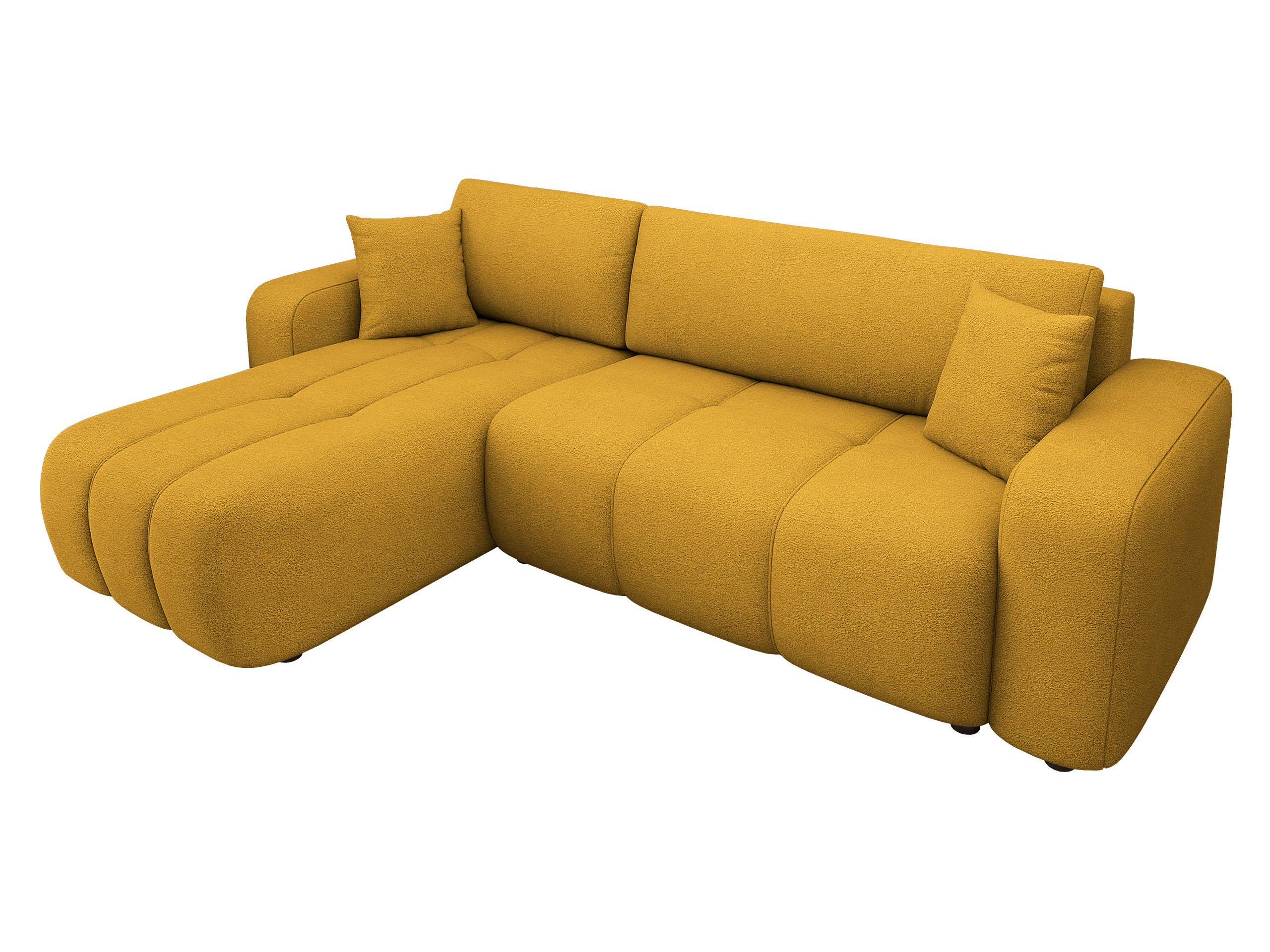 ECKSOFA Furyn - Gelb/Schwarz, Holz/Kunststoff (244/145cm) - MIRJAN24