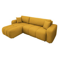 ECKSOFA Furyn - Gelb/Schwarz, Holz/Kunststoff (244/145cm) - MIRJAN24