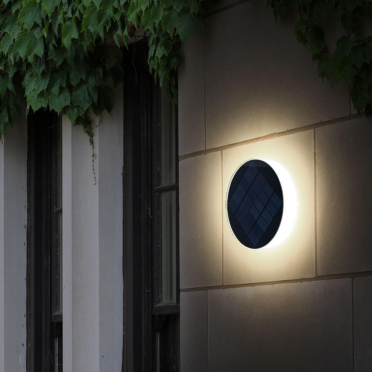 LED AUSSENLEUCHTE Solar Schwarz Kunststoff - Schwarz, Kunststoff (15.3/15.3/56.1cm) - Globo Lighting