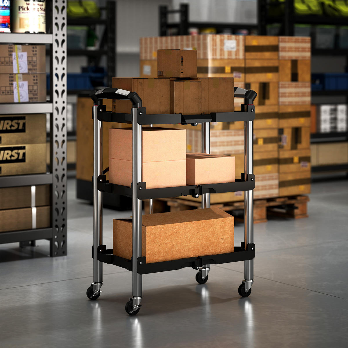 WERKZEUGTROLLEY DE-09501 Schwarz - Schwarz, Metall (37/84/64cm) - ComfortXL