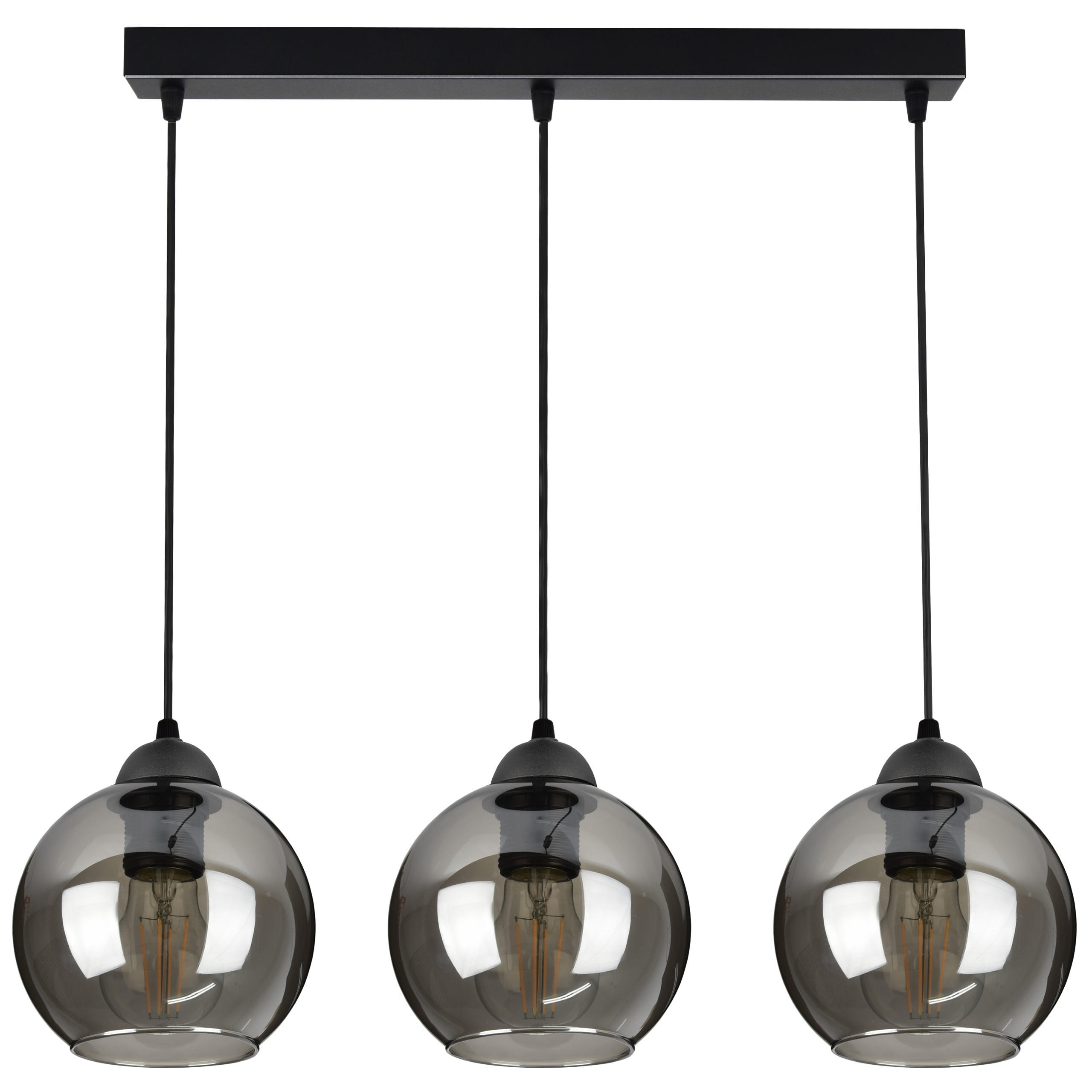 PENDELLEUCHTE HAGEN - Schwarz, Glas/Metall (15/70/70cm) - kiki design