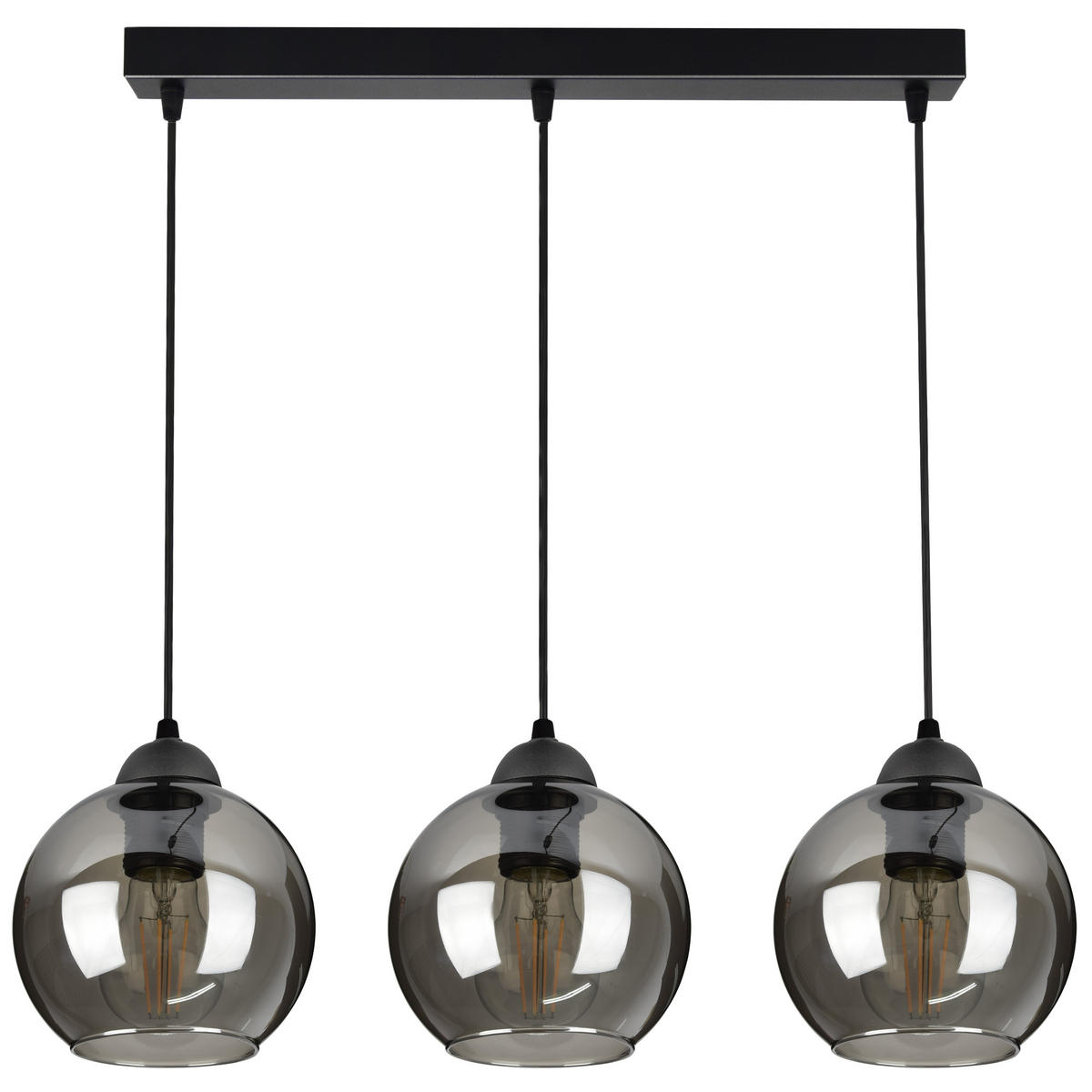 PENDELLEUCHTE HAGEN - Schwarz, Glas/Metall (15/70/70cm) - kiki design