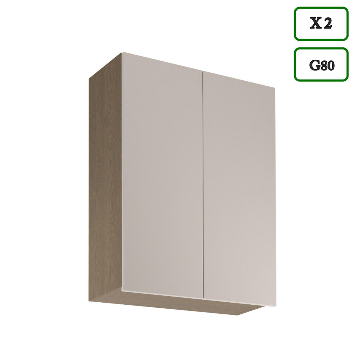KÜCHENZEILE 400 cm –Sorento K73-M400 - in Beige / Matt - Beige/Schwarz, Holz/Holzwerkstoff (400/247/58cm)