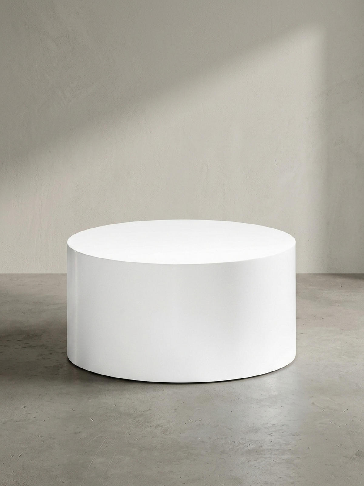 COUCHTISCH rund in Weiß Hochglanz, 60x60x30 cm, Modernes Design - Weiß, Holzwerkstoff (60/60/30cm) - KADIMA DESIGN