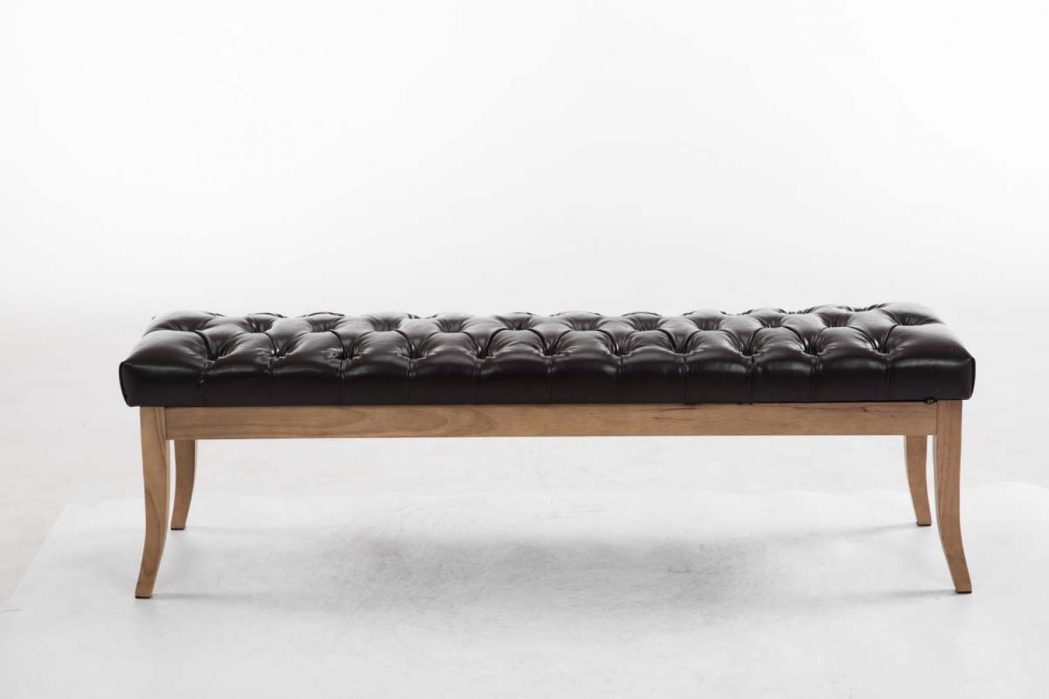 SITZBANK 150/38 cm Kunstleder Braun - Naturfarben/Braun, Holz/Textil (150/46/38cm) - CLP