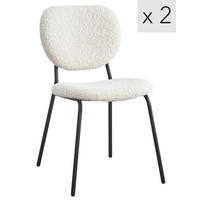 STUHL 2er-Set Wolle Weiß - Weiß, Textil (49/82.5/54.5cm) - Nordlys