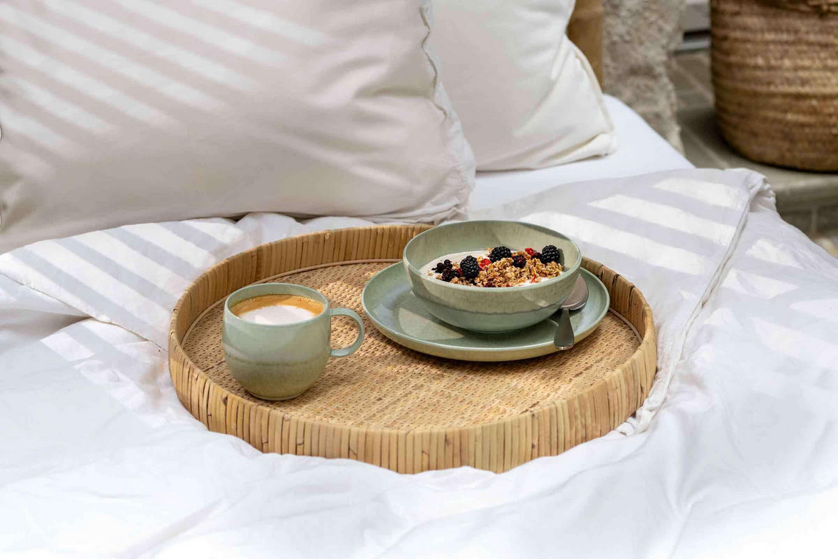 FRÜHSTÜCKS-SET Perlemor Alga grün 6er Set - Grün, Keramik (28/22/38cm) - like.Villeroy & Boch