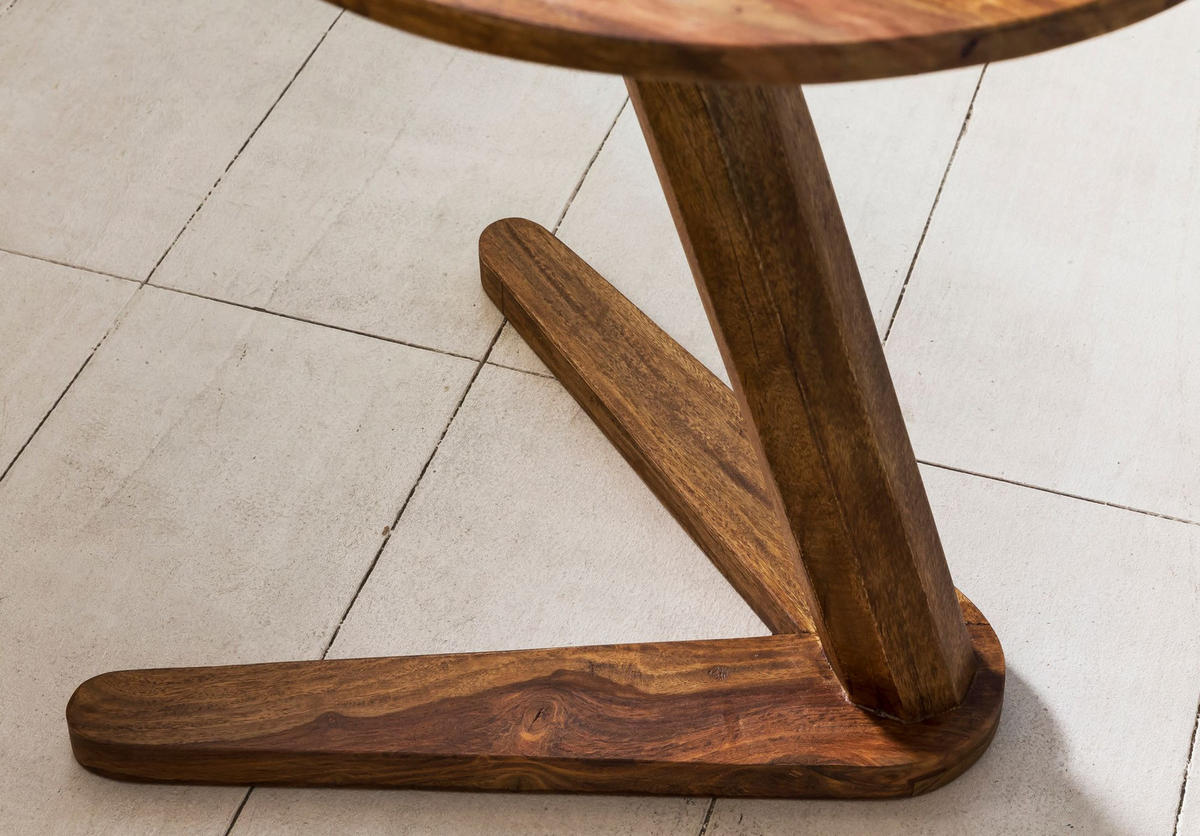 BEISTELLTISCH – Rund Massivholz 50 cm Höhe - Braun, Holz (45/45/50cm) - KADIMA DESIGN