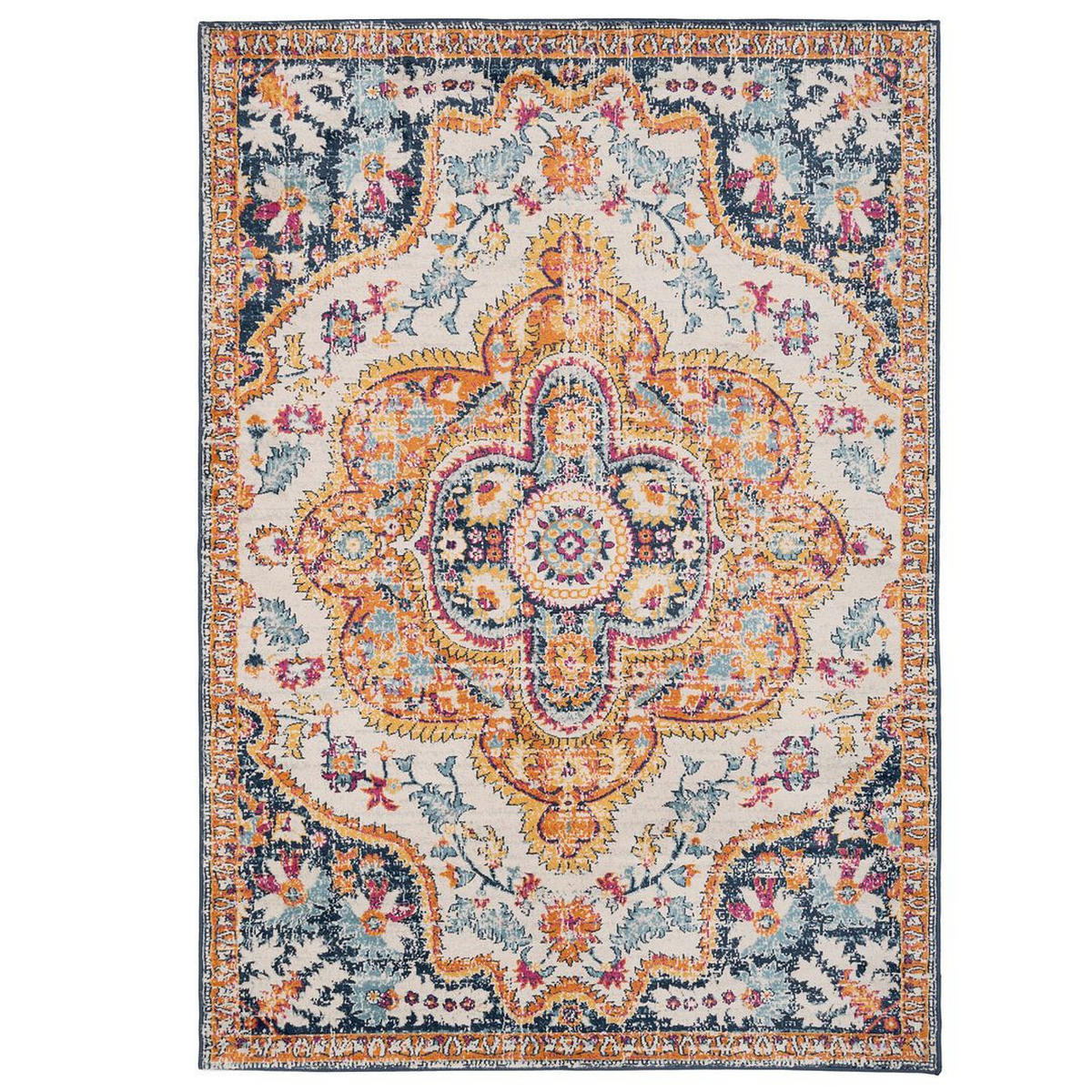 VINTAGE-TEPPICH Joyful Multi - Türkis, Textil (200/290cm) - Kukoon Rugs
