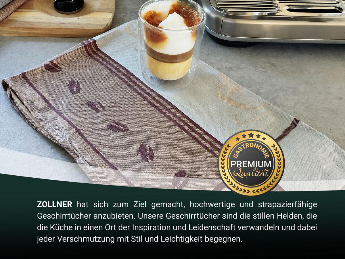 GESCHIRRTÜCHER, 5er-Set, 50x70 cm, 100% Baumwolle, Grau - Hellgrau, Textil (50/70cm) - Zollner