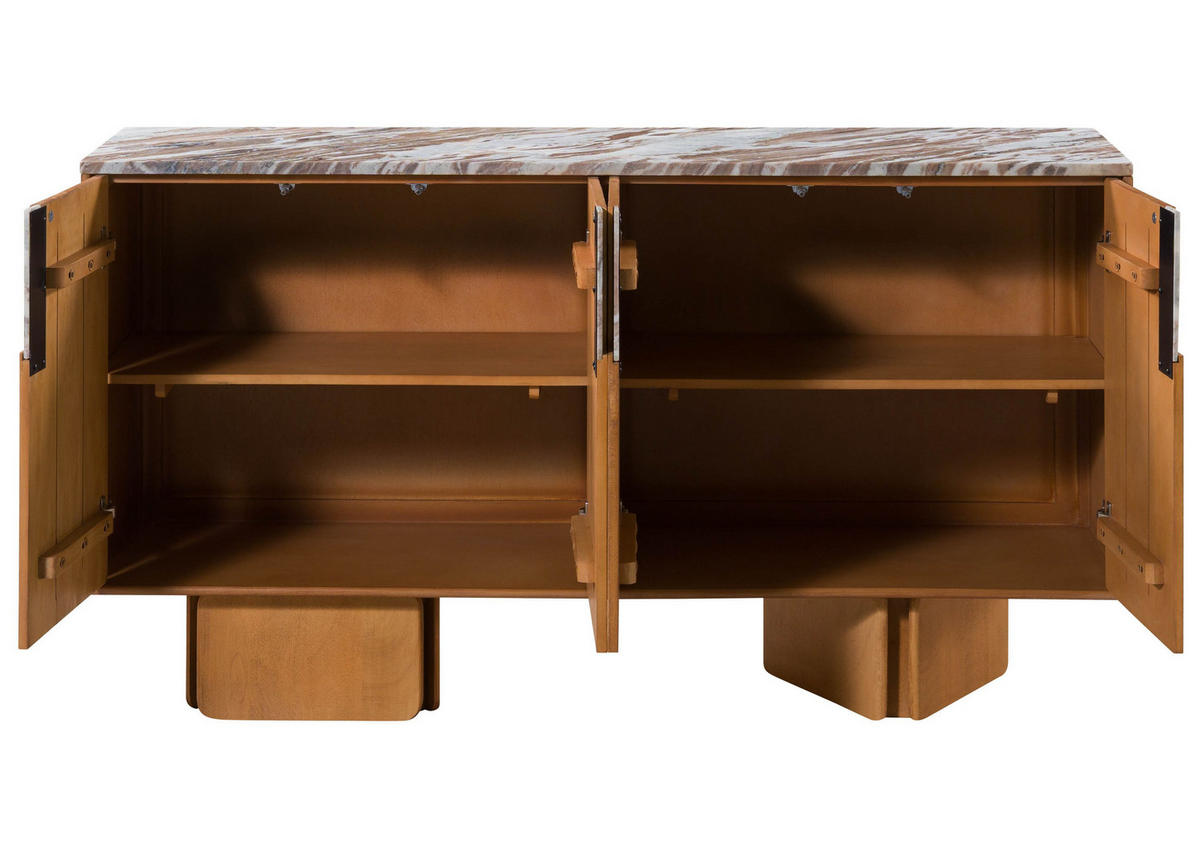 SIDEBOARD Mango 160x45x85 beige lackiert LUGANO #101 - Beige, Holz (160/85/45cm) - Massivmoebel24