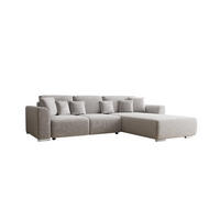 ECKSOFA GUSTO L Monolith 84 Rechts mit Schlaffunktion - Silberfarben, Textil (279/193cm) - Bedante