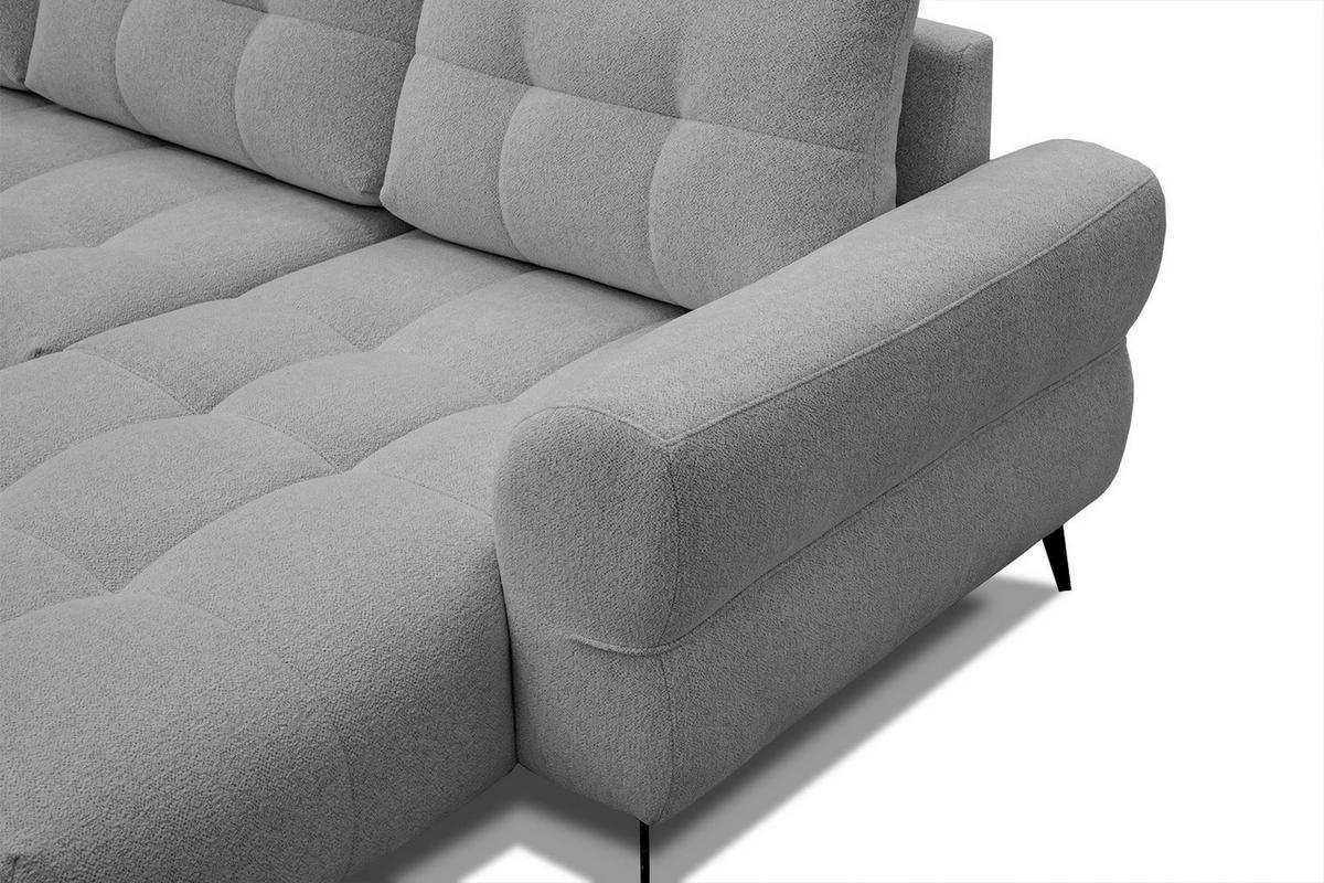 ECKSOFA SALVINI 4-Sitzer, grau - Schwarz/Grau, Holzwerkstoff/Textil (292/158cm) - Courtois Laville