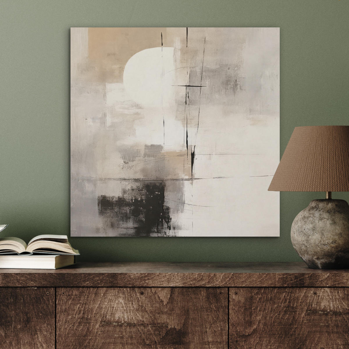 AKUSTIKBILD Abstrakt - Kunst - Grau Wandbilder 60x60 cm - Hellgrau, Kunststoff (60/60/0.9cm) - MuchoWow