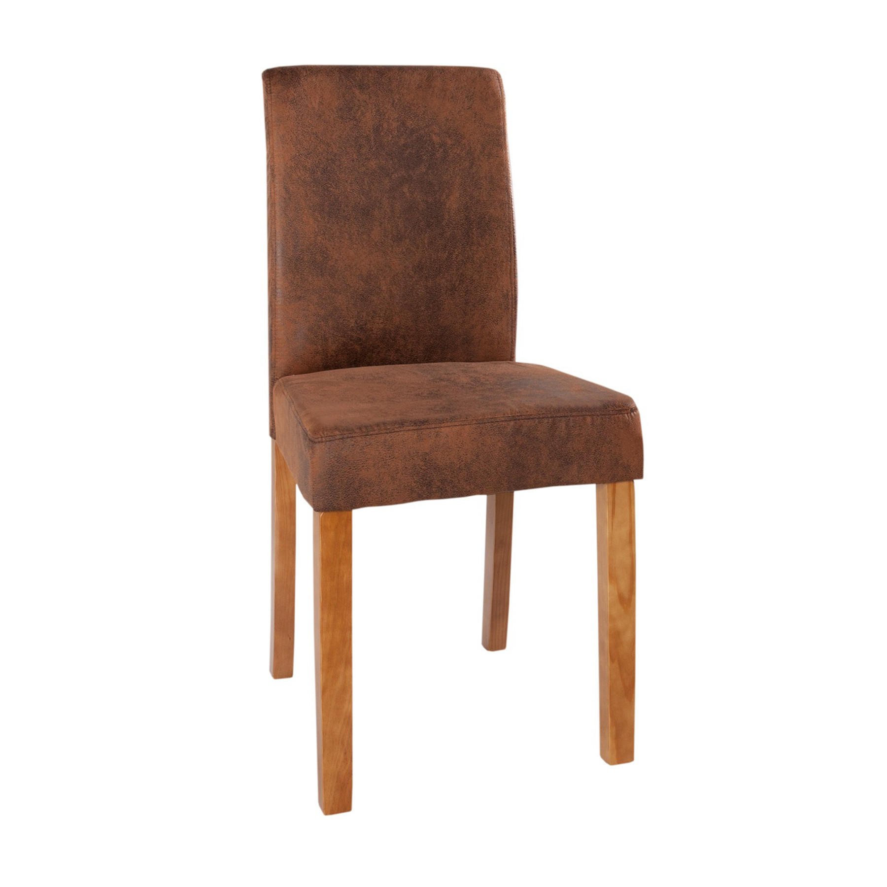 STUHL GENUA Microfaser Braun 90 cm - Cognac/Braun, Holz/Textil (40/90/50cm) - riess-ambiente