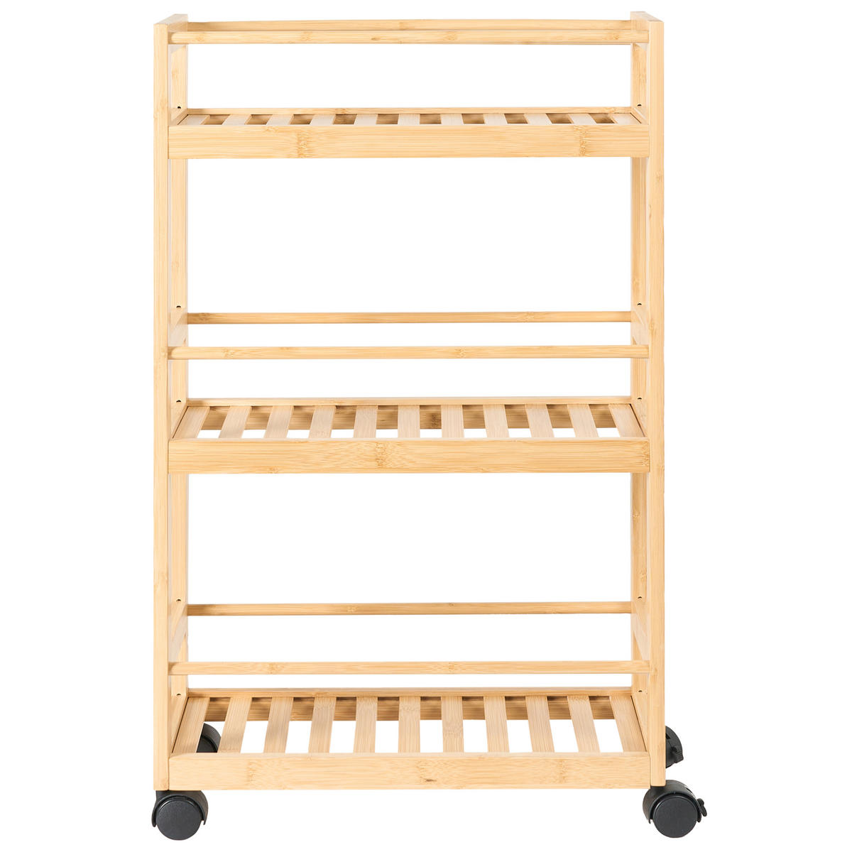 RAFT bambus maro deschis cu rotile Quintay - maro, lemn (45/75/20cm) - Beliani