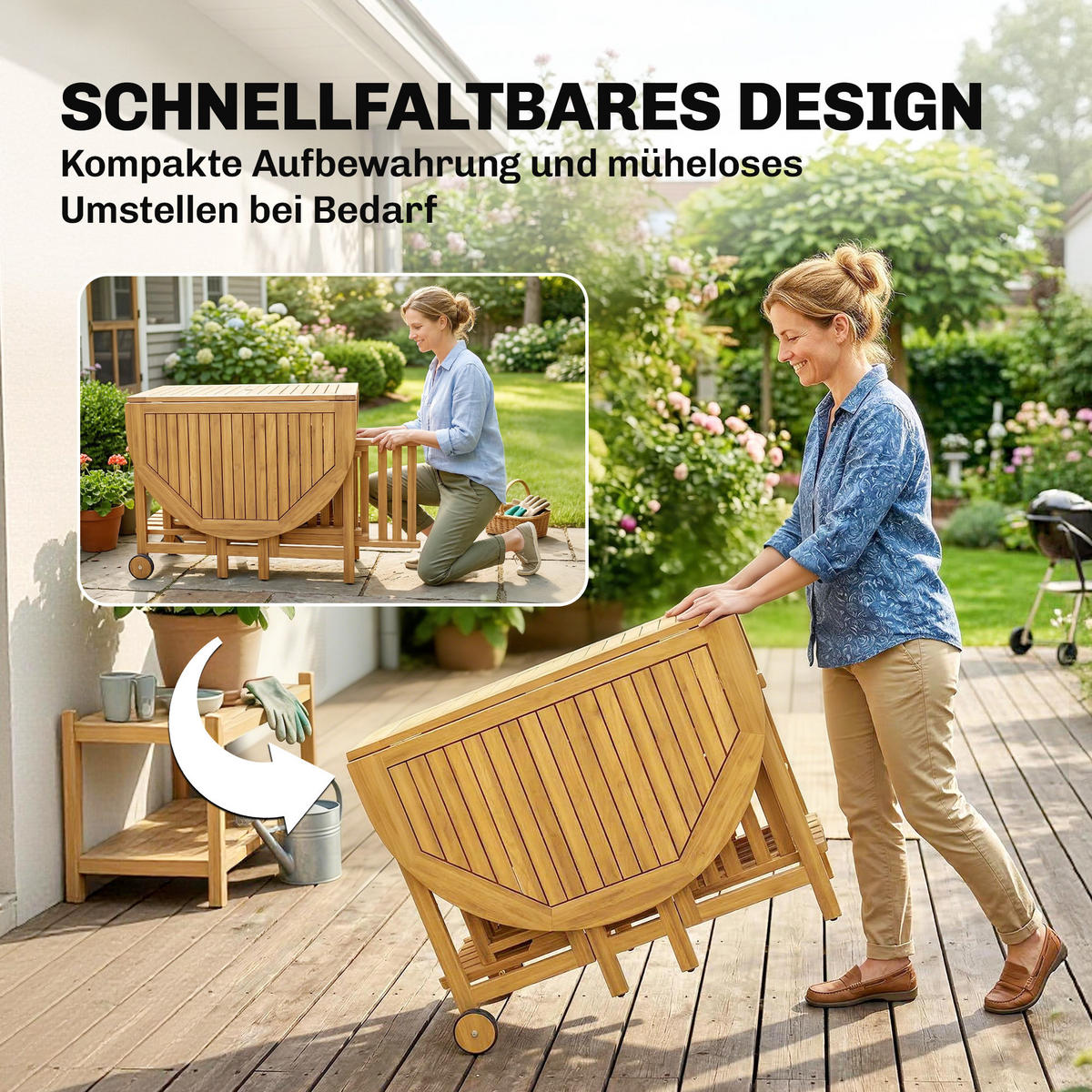 GARTENMÖBEL-SET Naturfarben 150.0/90.0/74.0cm - Naturfarben, Holz