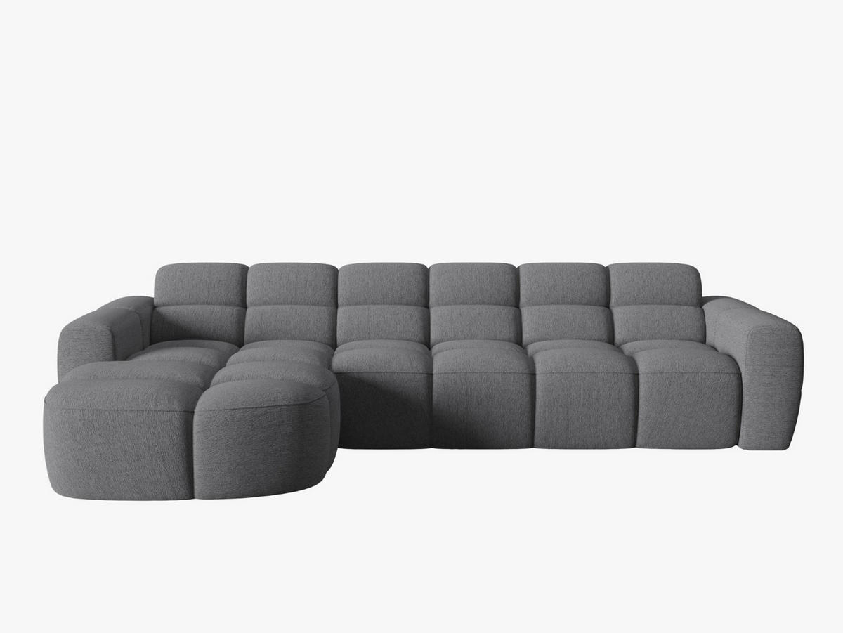 ECKSOFA links Lisa aus strukturiertem Stoff grau 4 Sitzplätze - Grau, Textil (170/310cm) - Micadoni
