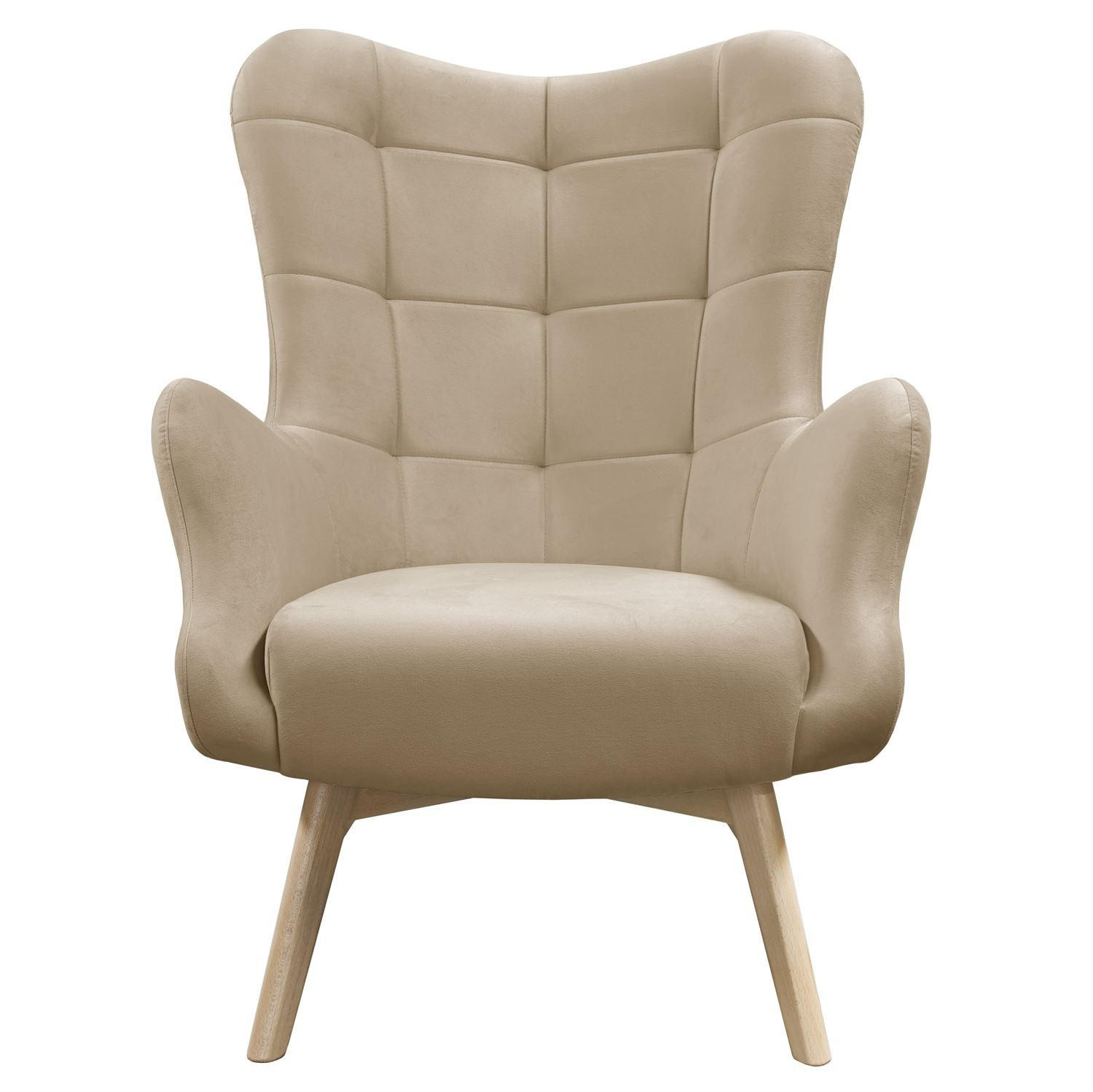 SESSEL SAND mit Buchenbeinen - Beige/Buchefarben, Textil (80/105/86cm) - Lookway