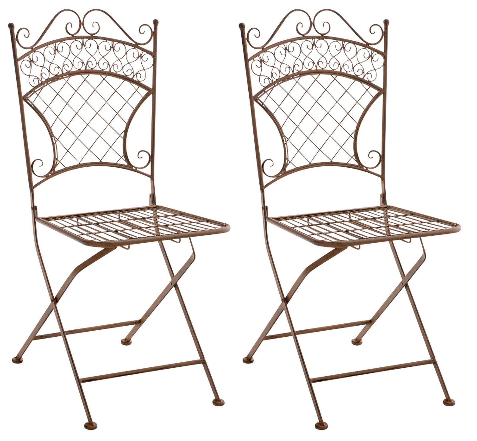 GARTENSTÜHLE Adelia - 2er Set antik braun - Braun, Metall (42/94/37cm) - TPFGarden
