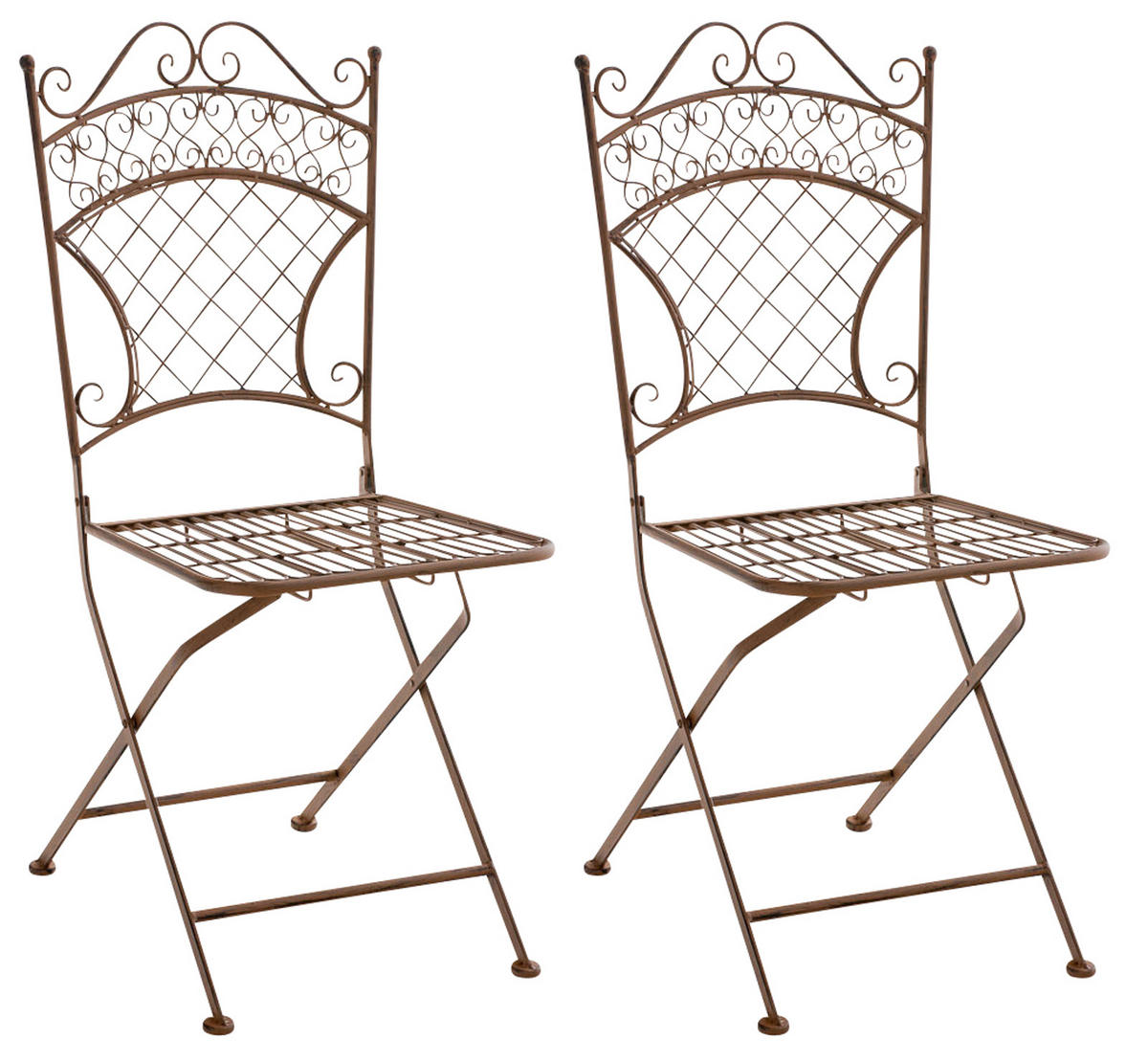 GARTENSTÜHLE Adelia - 2er Set antik braun - Braun, Metall (42/94/37cm) - TPFGarden
