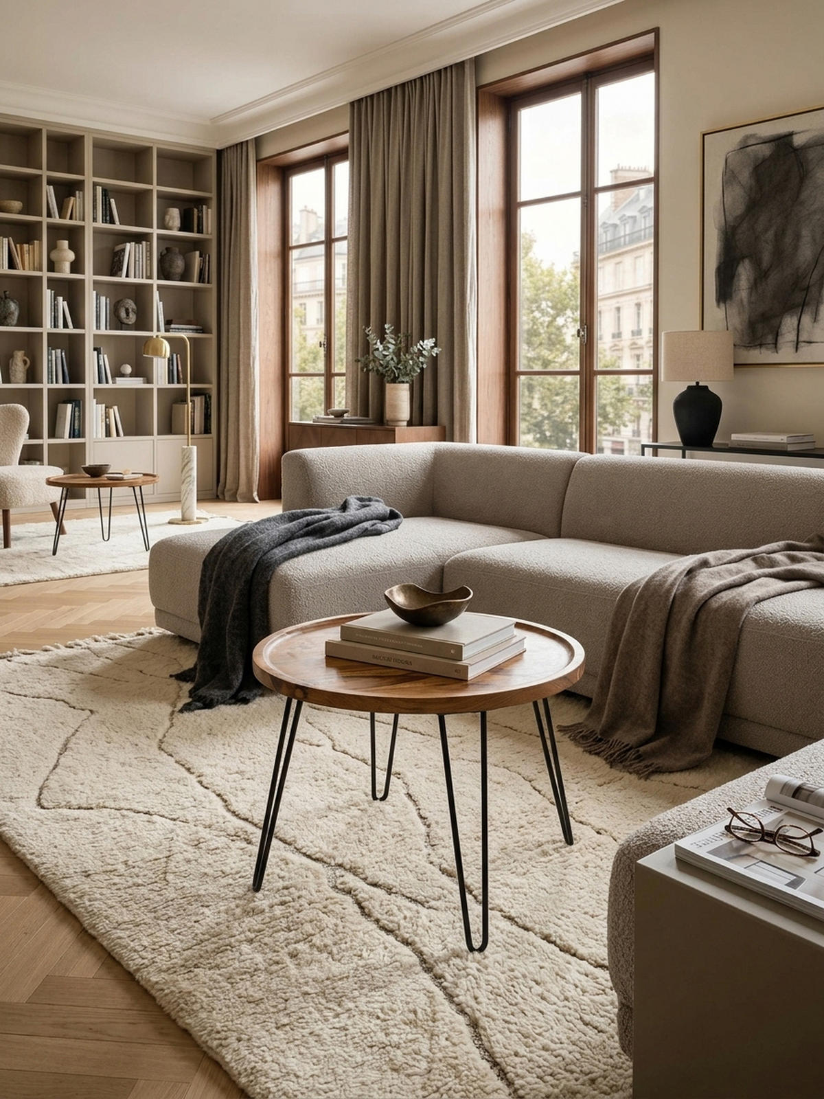 COUCHTISCH aus Sheeshamholz mit Haarnadelbeinen, modernem Design und großer Ablagefläche - Schwarz/Braun, Holz/Metall (60/60/45cm) - KADIMA DESIGN