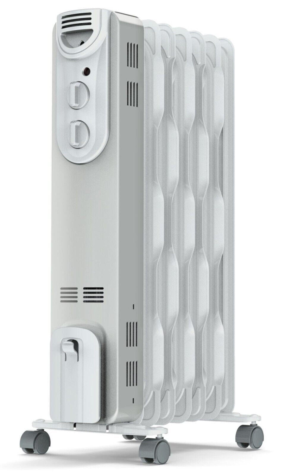 ÖLRADIATOR – SUPRA ORSO 2500 W – 3 Heizstufen, Mechanisches Thermostat, Leise Elektroheizung, Frostschutz, Überhitzungs- & Kippschutz, Mobil - Weiß, Keramik/Metall (47/64/25cm)